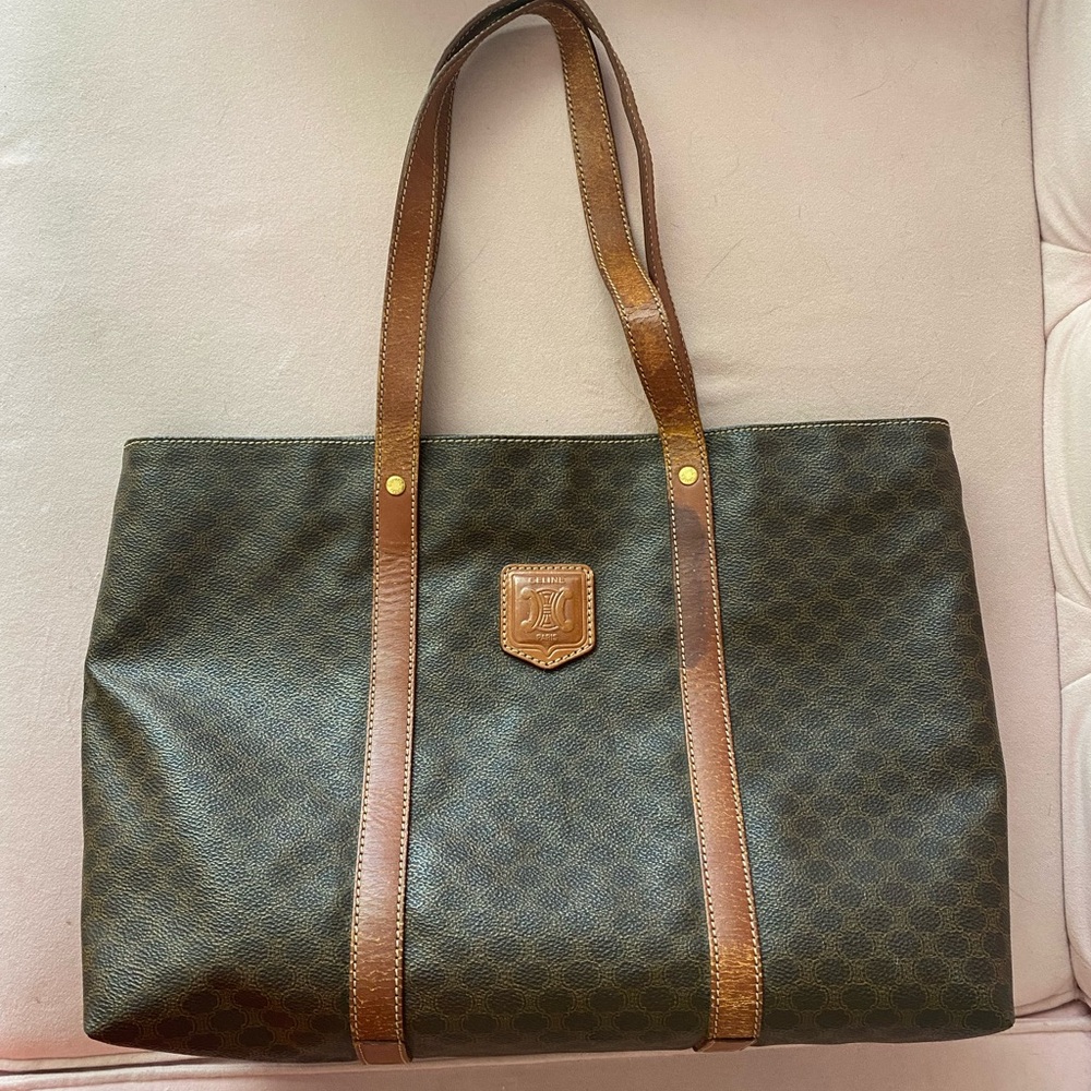 Celine Macadam Medium Leather Tote bag